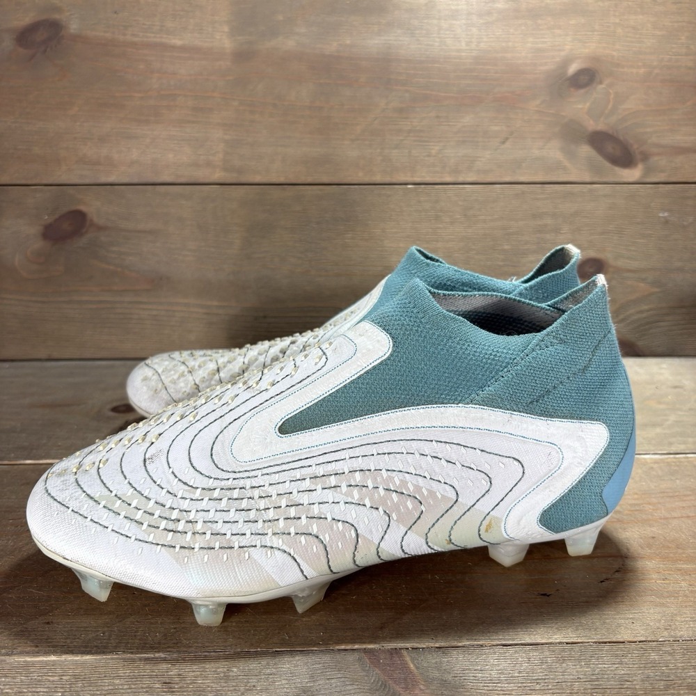 adidas predator accuracy + mens size 6.5 soccer cleats blue white slip on